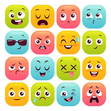 Renkli emojis seti