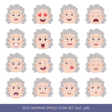 Yaşlı kadın emoji Icon set