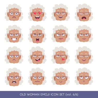 Yaşlı kadın emoji Icon set