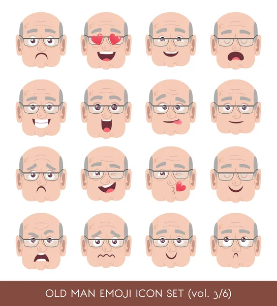 Oude man emoji pictogramserie — Stockvector