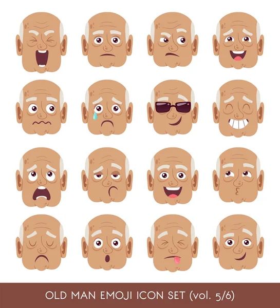 오래 된 남자 emoji 아이콘 세트 — 스톡 벡터