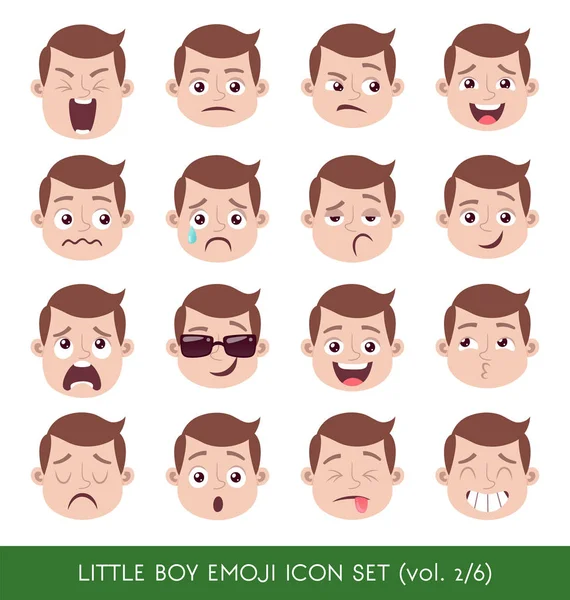 Set für kleine Jungen-Emojis — Stockvektor