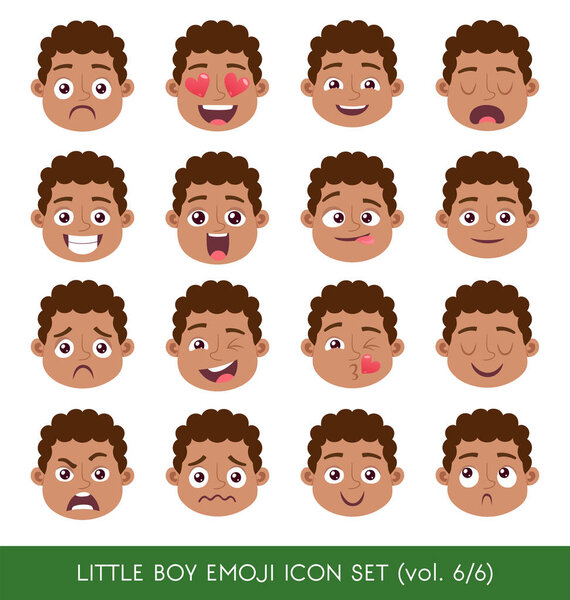 Little boy emoji icon set