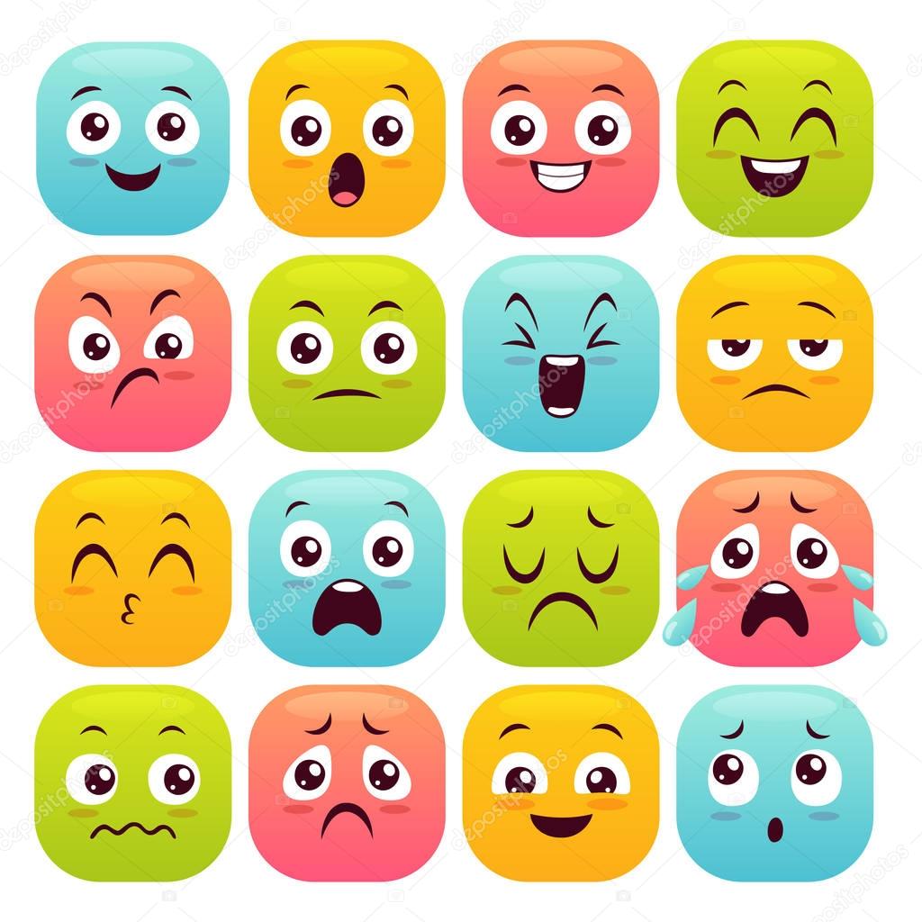 Colorful emojis set