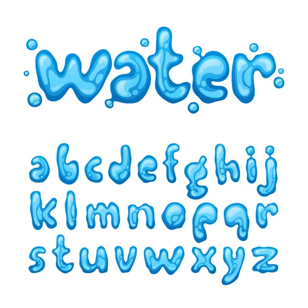 Alfabeto de letras de agua conjunto — Vector de stock