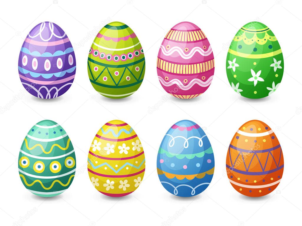 Colorful Easter Eggs set