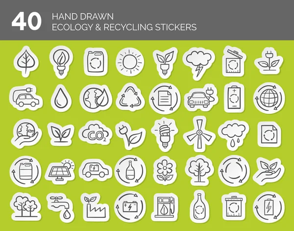 Ecology & Recycling Stickers — Stock Vector