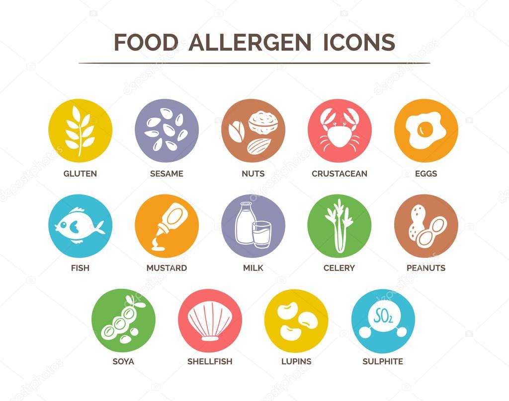 Food Allergen Icons Set