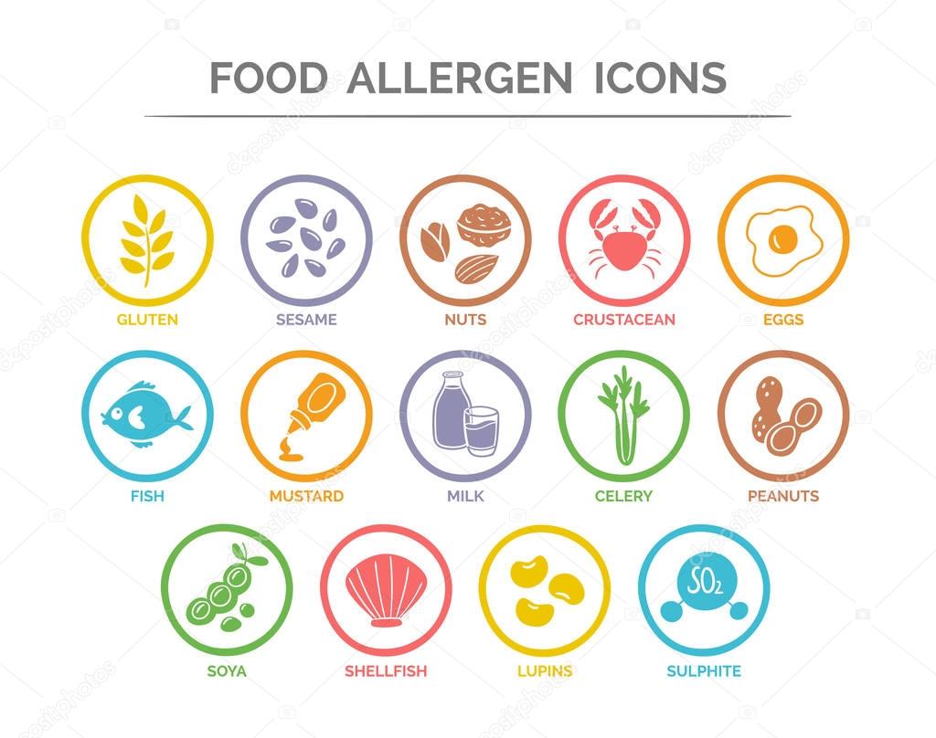 Food Allergen Icons Set