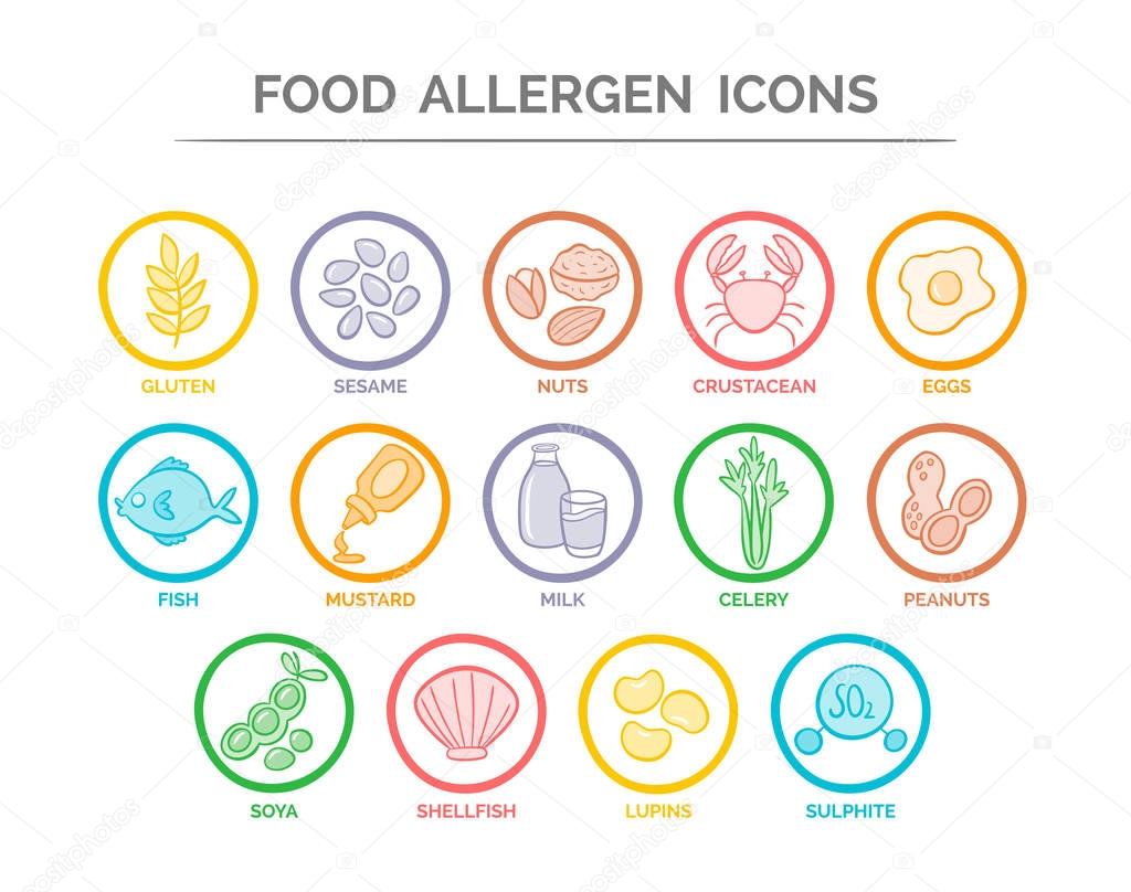 Food Allergen Icons Set