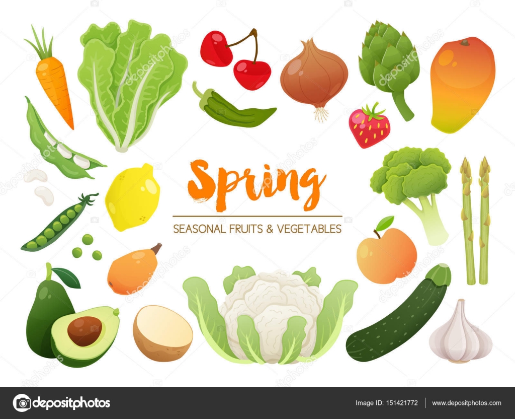 collection-of-seasonal-fruits-and-vegetables-spring-time-collec-stock