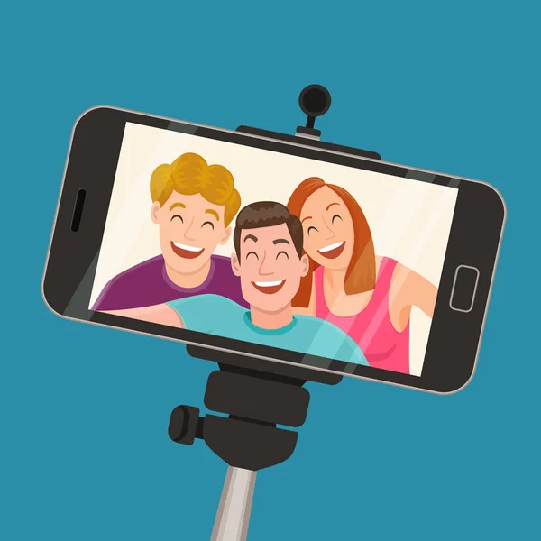 Captura de palo selfie — Vector de stock