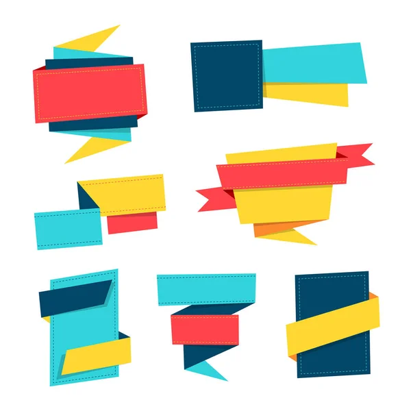 Collection de bannières en papier Origami — Image vectorielle