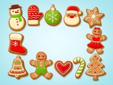 Noel gingerbread çerezleri çerçeve