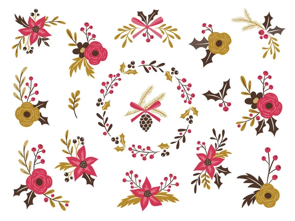 冬の花の花束 — ストックベクタ