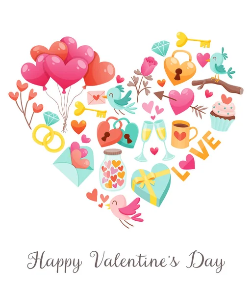 Happy Valentine's Day greeting card — Stock Vector