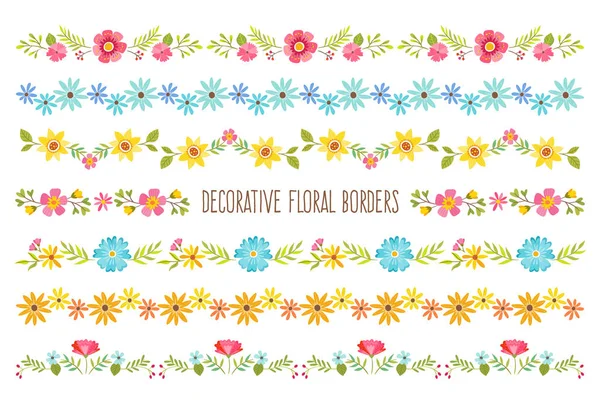 Decoratieve bloemen randen — Stockvector
