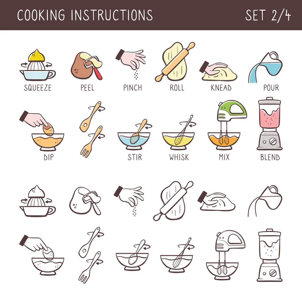 Icone di cucina, Set 2 di 4 — Vettoriale Stock
