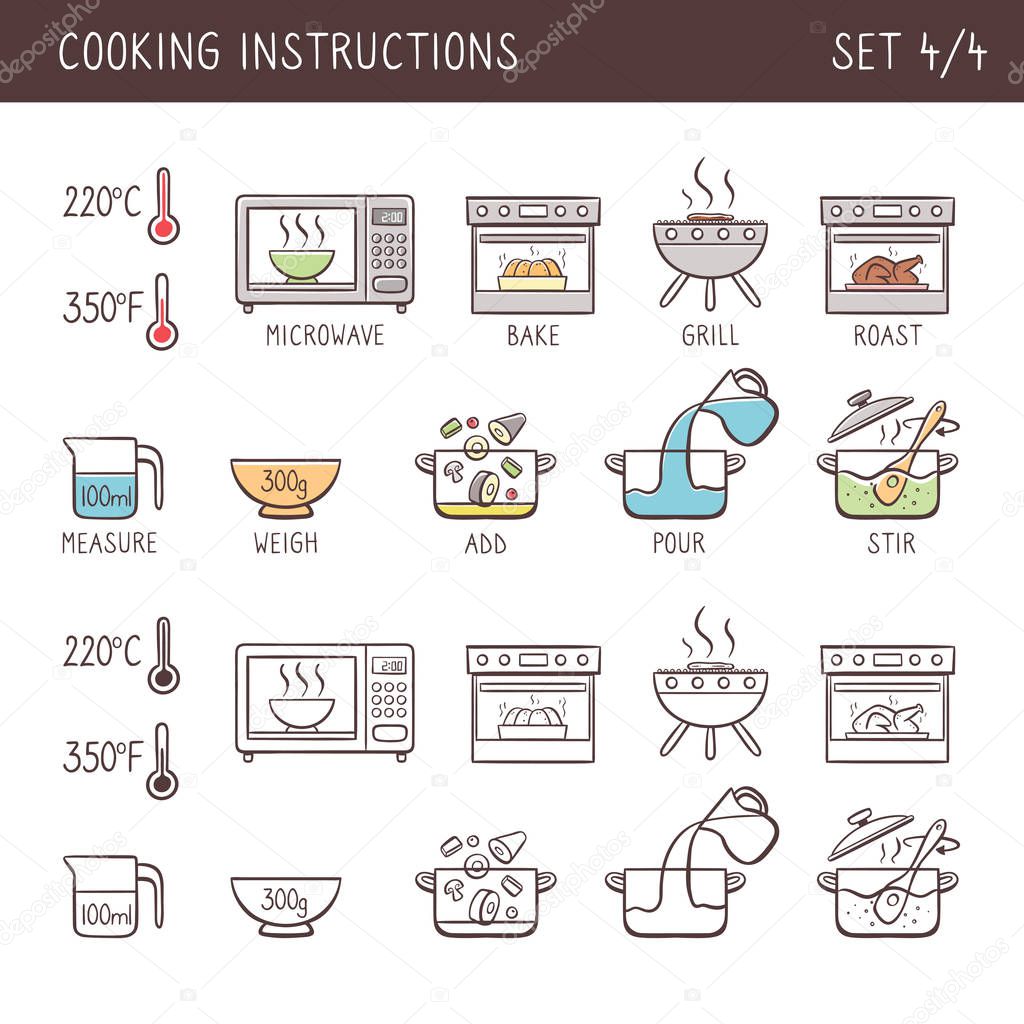 Cooking icons, Set 4 of 4