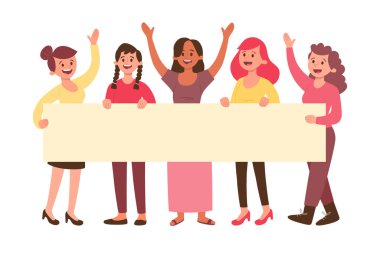 Boş bayrak tutan kadınlar