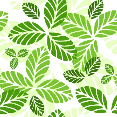 Yeşil yapraklı pürüzsüz desen