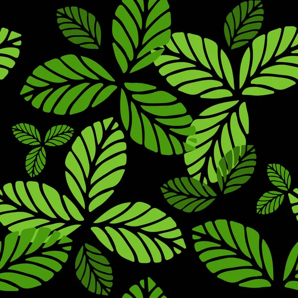 Divat varrat nélküli mintát, zöld levelekkel — Stock Vector