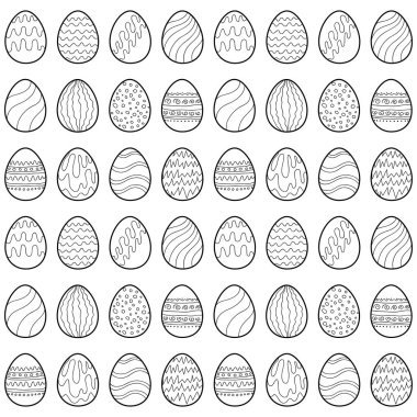 Paskalya yumurtaları ile kusursuz vektör deseni