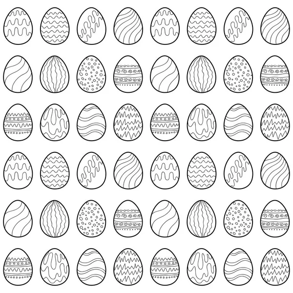 Patrón de vector sin costura con huevos de Pascua — Vector de stock