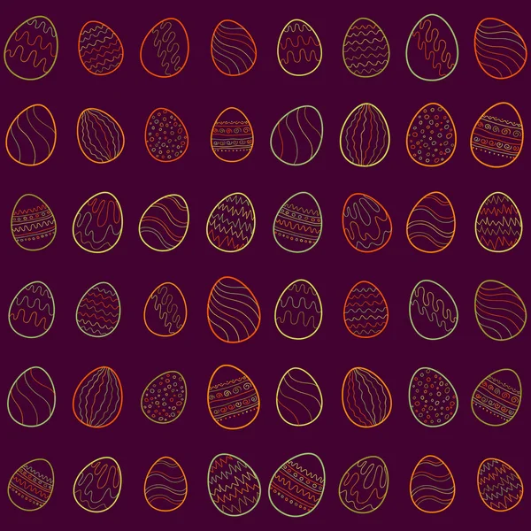 Бесшовный векторный рисунок с пасхальными яйцами — стоковый вектор