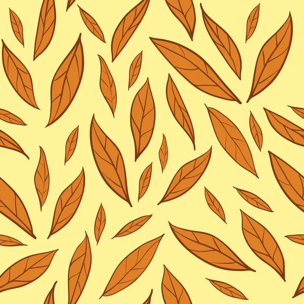 Modèle vectoriel sans couture avec des feuilles d'automne orange — Image vectorielle