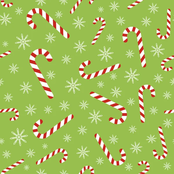 Julen sömlös mönster med godis käppar — Stock vektor