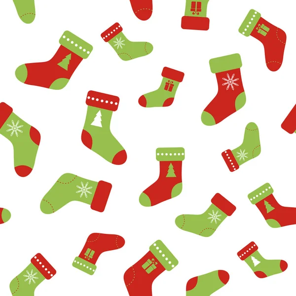 Seamless pattern with christmas socks — Stock Vector