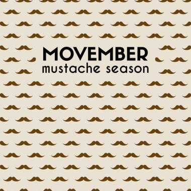 Movember. Bıyık sezon. Bıyık desenli vektör kartı