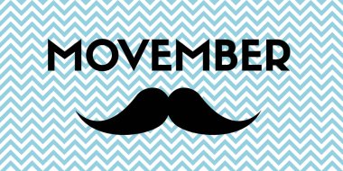 Movember. Bıyık ve chevron desenle banner