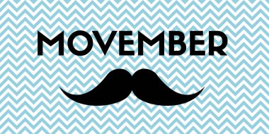 Movember. Banner with mustache and chevron pattern clipart