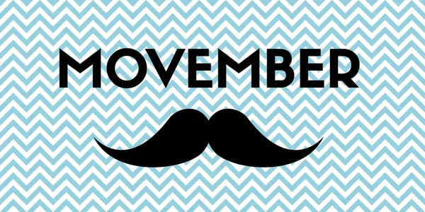 Movember. Banner with mustache and chevron pattern — Stock Vector