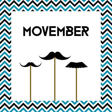 Movember. Men's health month. Cancer awareness. Vector card clipart