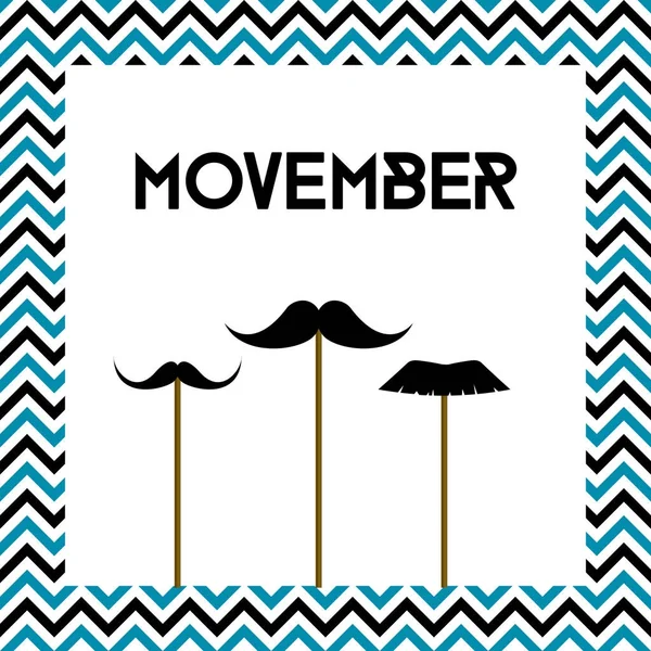 Movember. Männergesundheit. Krebsbewusstsein. Vektorkarte — Stockvektor