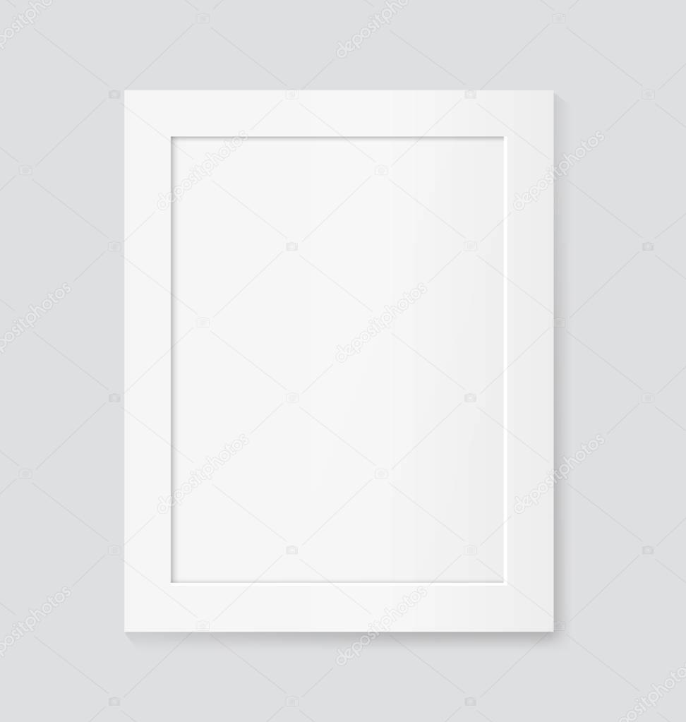 Realistic white frame. Vector mock up