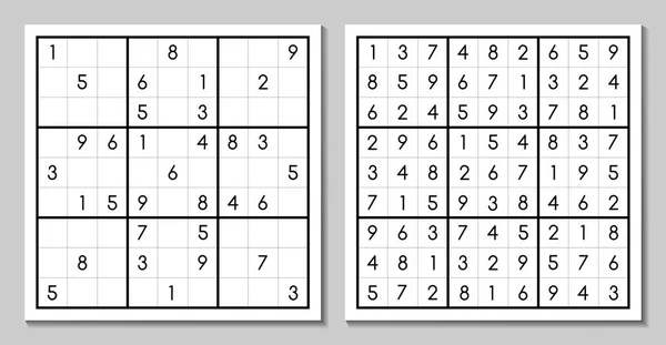 Hra Sudoku s odpovědí — Stockový vektor