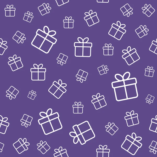 Cajas de regalo patrón sin costuras. Ultra violeta vector de color de fondo — Vector de stock