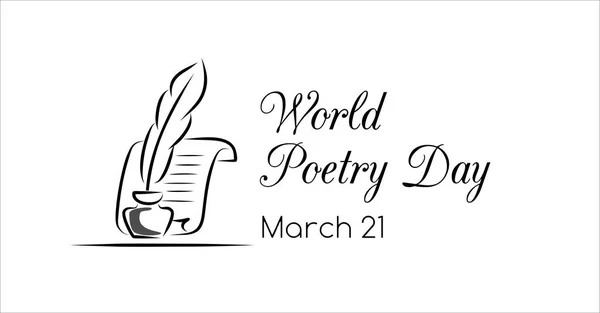 World poetry day greeting banner. Facebook size — Stock Vector