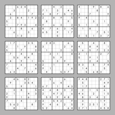 Sudoku büyük ayarlayın. Puzzle oyunu