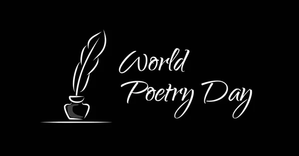Giornata mondiale della poesia. Bandiera vettoriale — Vettoriale Stock