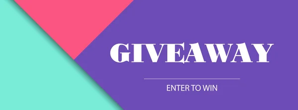 Giveaway banner. Vector design template. Facebook cover size — Stock Vector