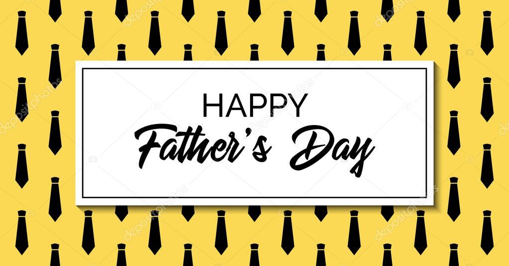Happy fathers day. Vector greeting card. Stylish fashion template with neckties. Facebook link size