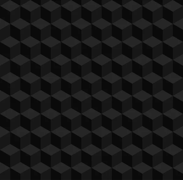 Patrón de vector 3d geométrico sin costuras. Cubos de volumen negro — Archivo Imágenes Vectoriales