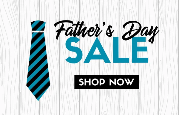 Padres dia venda banner vetor com gravata. Modelo promocional Web — Vetor de Stock