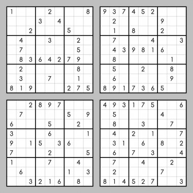 Sudoku Oyun vektör set