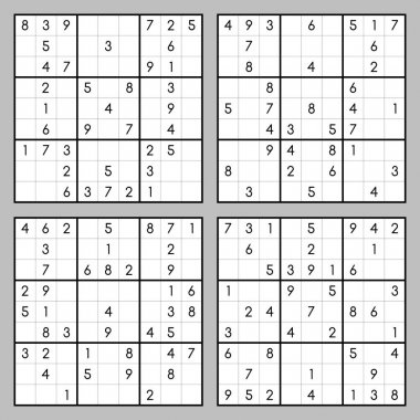Beyin eğitmeni. Vektör sudoku set